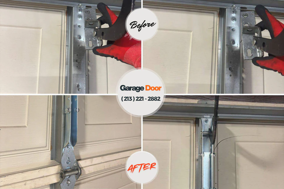 Before and after: garage door repair Woodville, FL